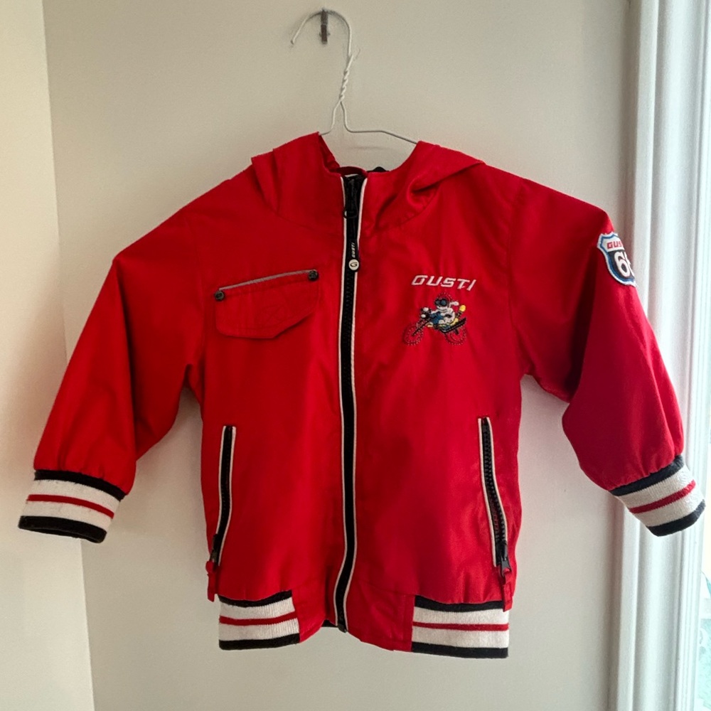 Red Gusti boys jacket coat ideal for spring size 24m
